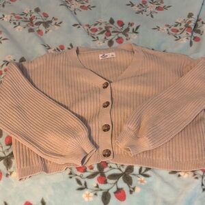 Hollister Women's Tan Ribbed Cardigan